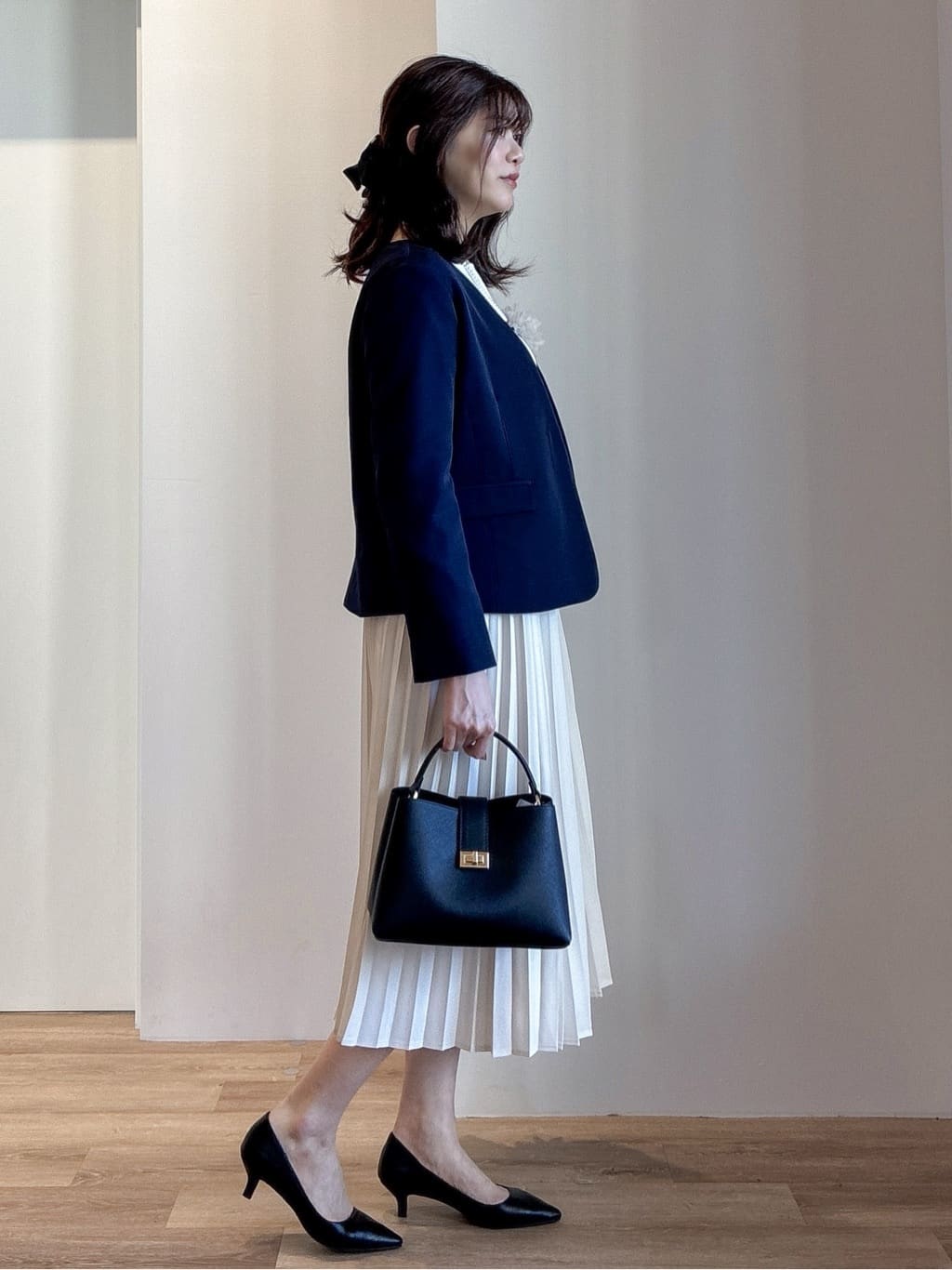 もんちゃんさんの「OPAQUE.CLIP｜《通勤対応》レースブラウス【洗濯機OK】」を使ったコーディネート
