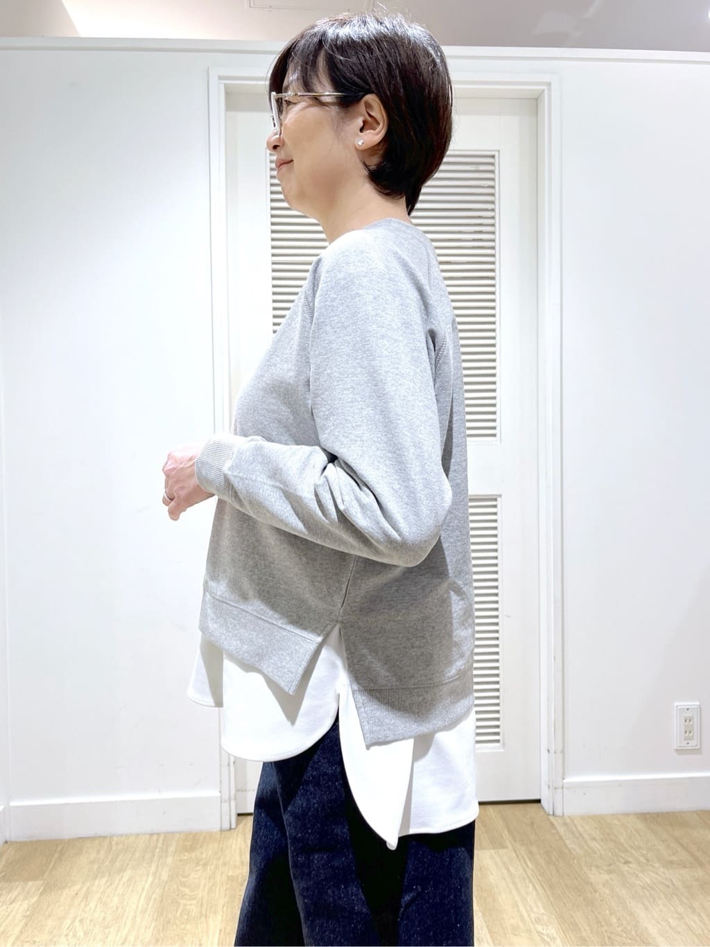Miyazakiさんの「Dessin｜【体型カバー/レイヤード/洗える】ジョーゼットプルオーバーブラウス」を使ったコーディネート