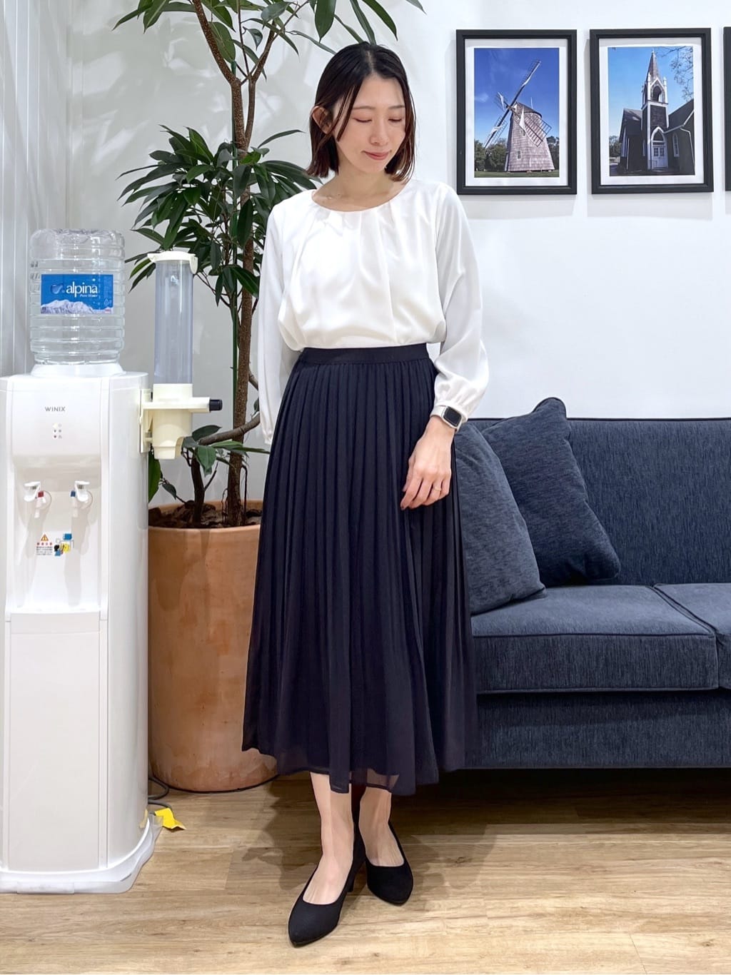 canaさんの「Dessin｜【洗える】ジョーゼットブラウス」を使ったコーディネート