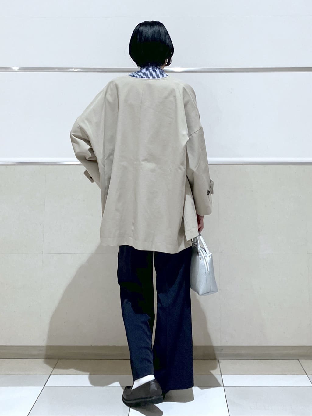 eriko さんの「Dessin｜【花粉ガード/撥水加工/洗える】クルーネックスプリングコート」を使ったコーディネート