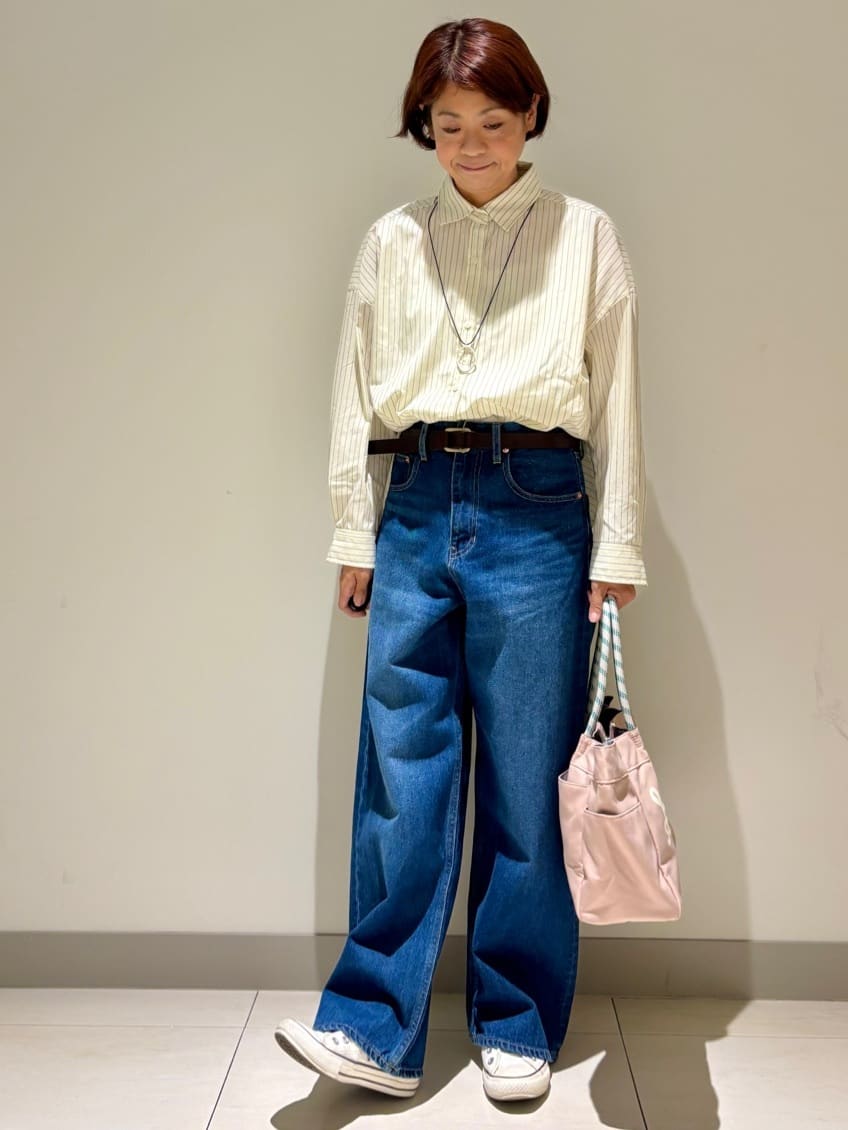 Haruさんの「Dessin｜【洗える】バックボタンオーバーシャツ」を使ったコーディネート