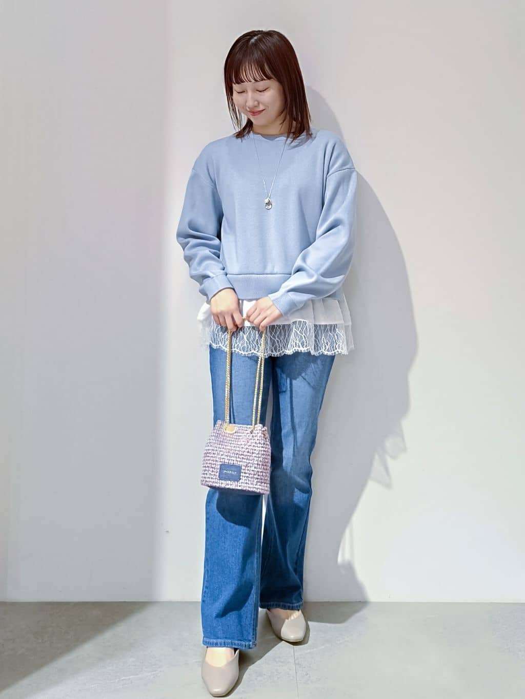 のんさんの「OPAQUE.CLIP｜ストレッチセミフレアデニム【洗濯機洗い可】《SS～LL》」を使ったコーディネート