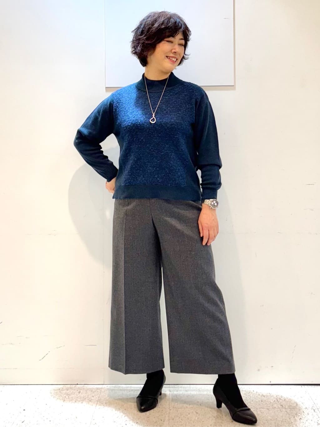 ヤスコさんの「Reflect｜アーガイル柄ハイネックニット」を使ったコーディネート