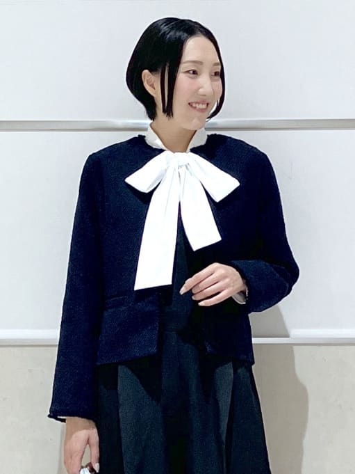 eriko さんの「Dessin｜ツイードクルーネックジャケット」を使ったコーディネート