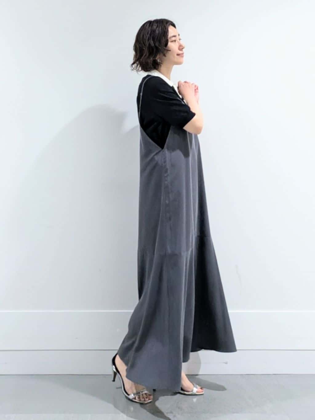 ミズタさんの「UNTITLED｜【トレンド/きれいめ】5分袖ポロニット」を使ったコーディネート