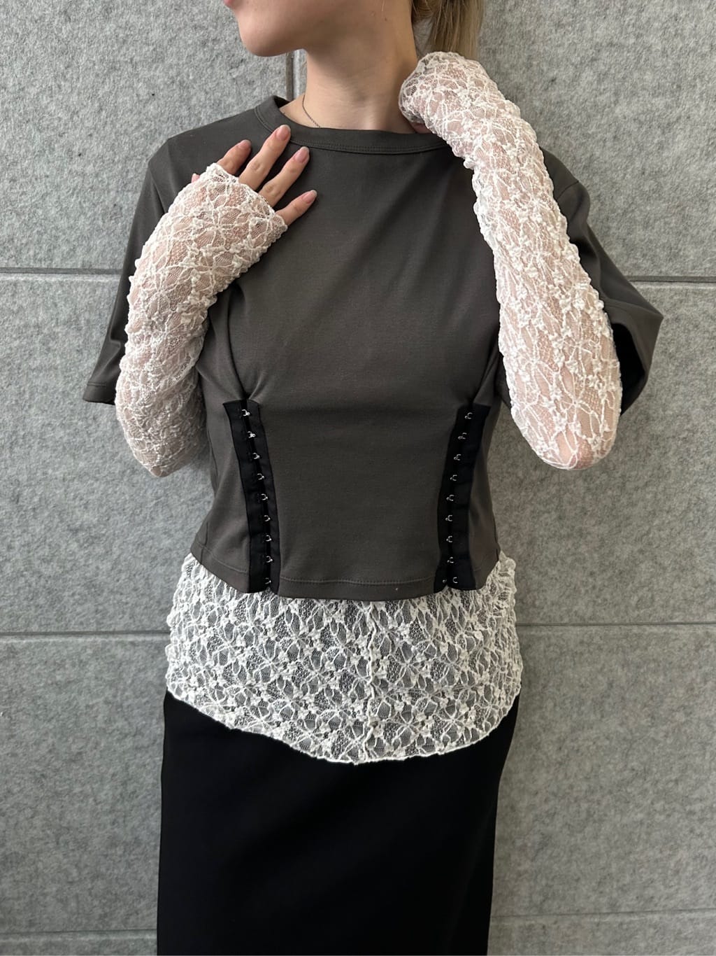 honoka Aさんの「CODE A｜corset jersey tee」を使ったコーディネート