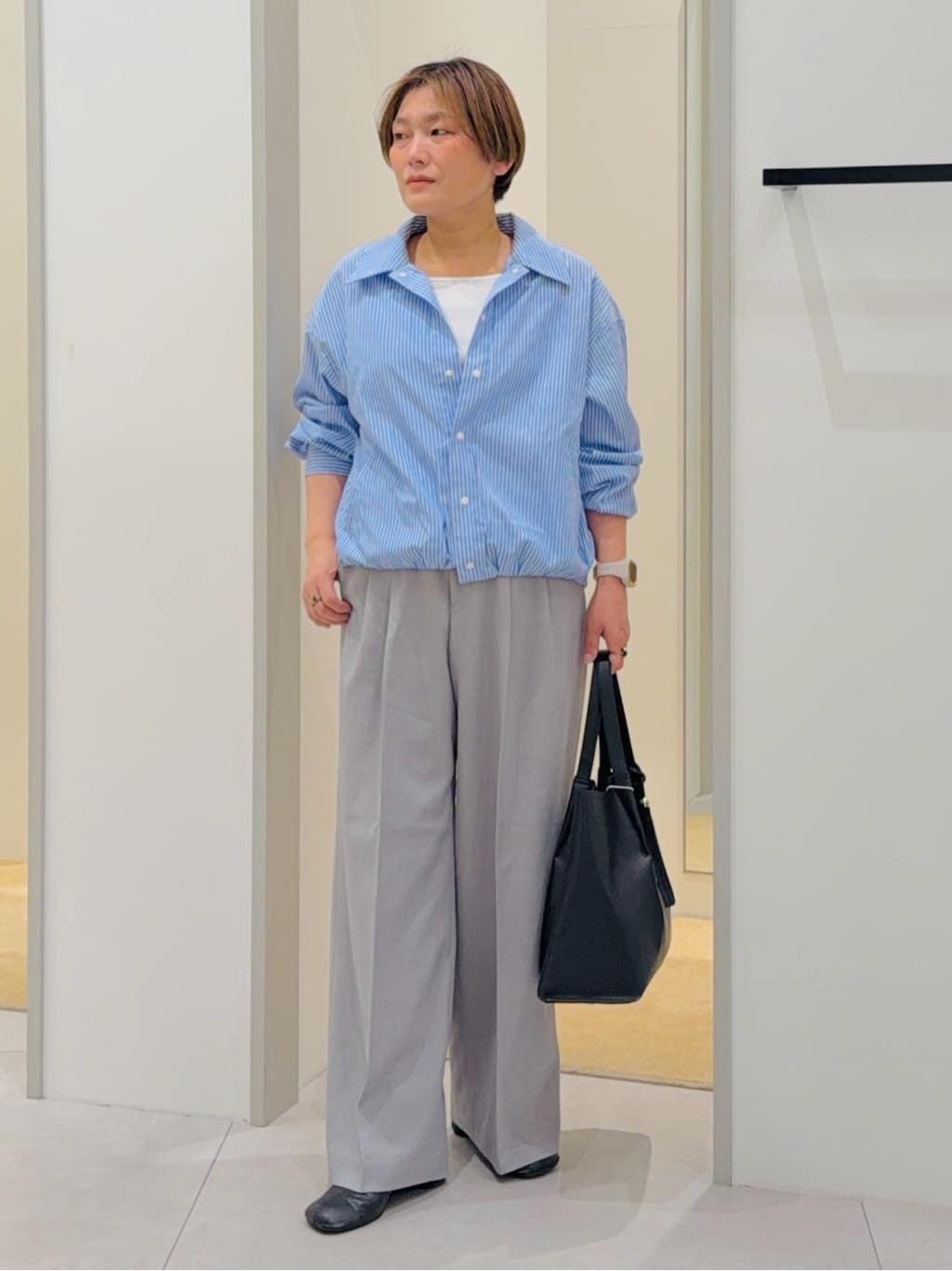 タナさんの「THE SHOP TK｜ショート丈シャツブルゾン」を使ったコーディネート