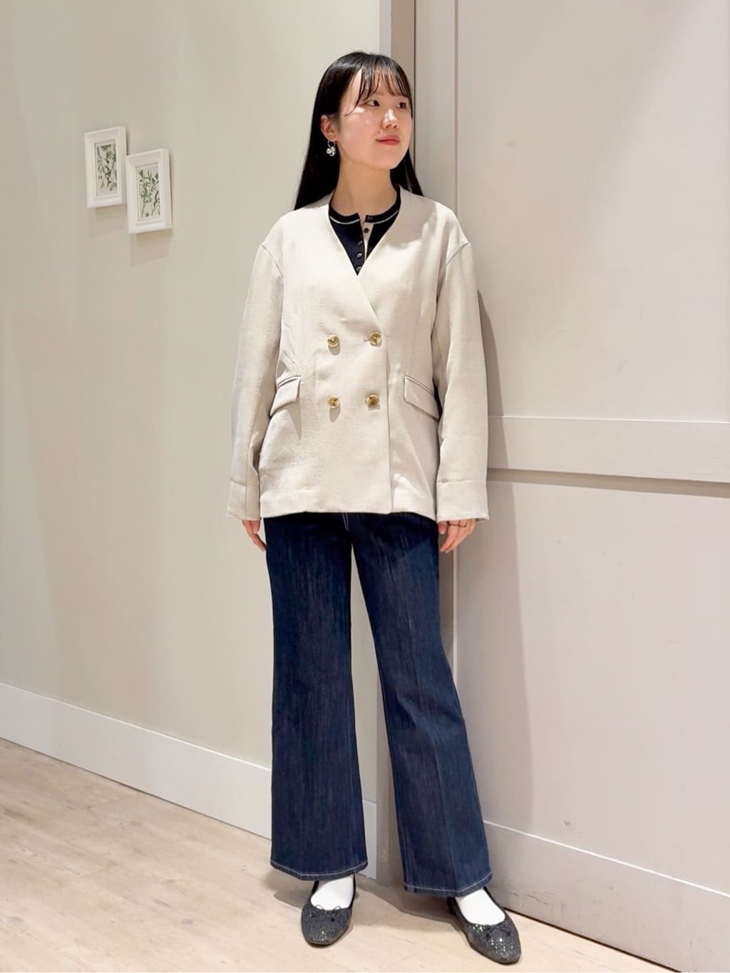 Mayuさんの「grove｜リネンライクカラーレスジャケット」を使ったコーディネート