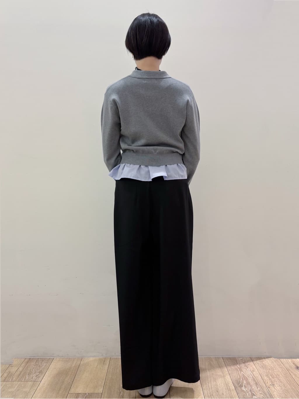 RINさんの「OPAQUE.CLIP｜ポロ衿シャツドッキングニット【洗濯機OK】」を使ったコーディネート