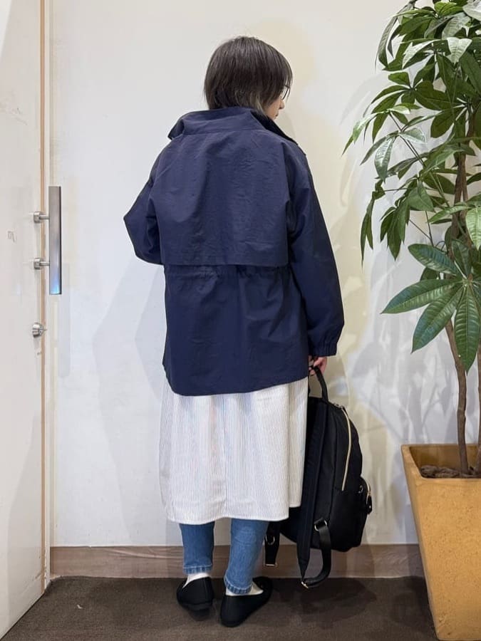 misakiさんの「SHOO･LA･RUE｜【S-LL/体型カバー】ストライプが爽やか　ベストドッキングシャツワンピース」を使ったコーディネート