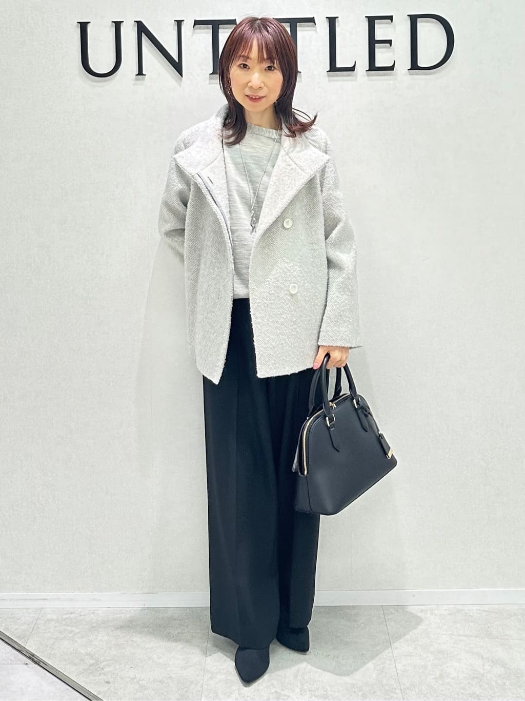 Miwaさんの「UNTITLED｜【アンサンブル可/洗える】シルクウールカシミヤ ドルマンスリーブニット」を使ったコーディネート