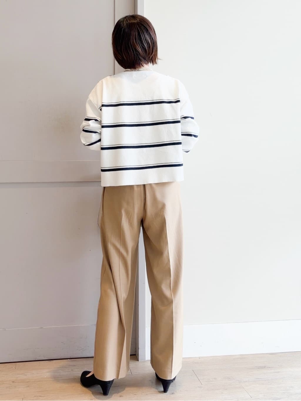 yamakoさんの「grove｜【洗える/お仕事にも】ウエストすっきりベルト付ワイドパンツ」を使ったコーディネート