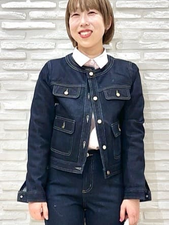 Hana...eさんの「index｜ミニマルノーカラーデニムジャケット【洗濯機OK】」を使ったコーディネート