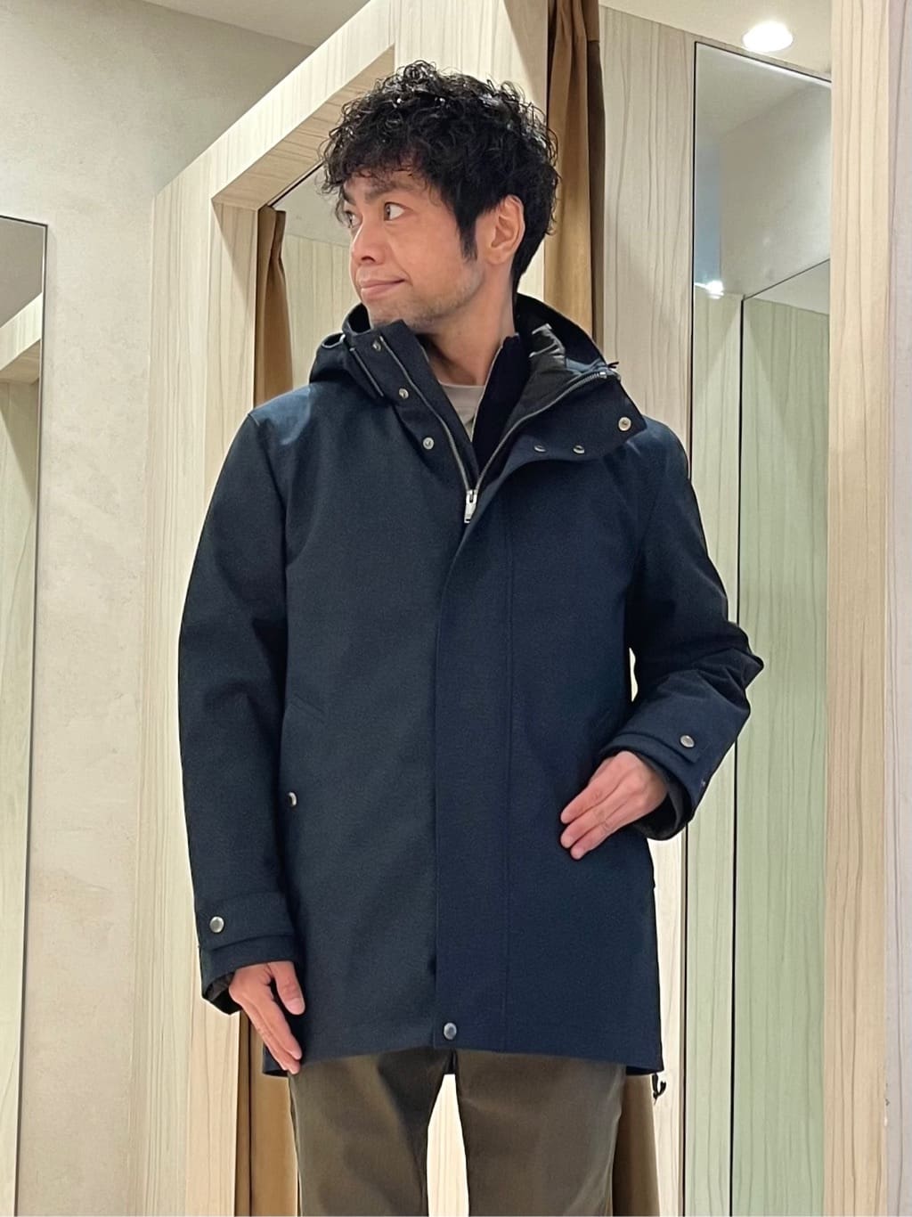 URAさんの「TAKEO KIKUCHI｜【3WAY】ドビー ダウンライナー付ブルゾン」を使ったコーディネート
