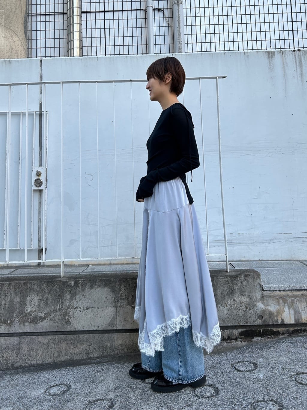 harunaさんの「CODE A｜jersey ribbon pullover」を使ったコーディネート