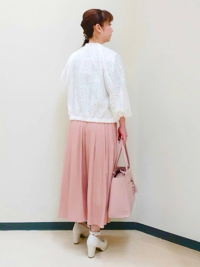花さんの「Reflect｜【セットアップ可】ジップアップレースショートブルゾン」を使ったコーディネート