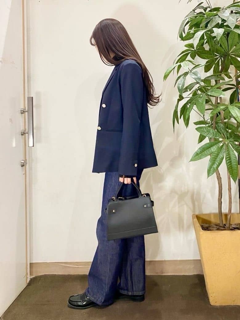 AYUMIさんの「SHOO･LA･RUE｜【セットアップ可/S-LL/洗濯機可】マニッシュに決まる ダブルブレストジャケット」を使ったコーディネート