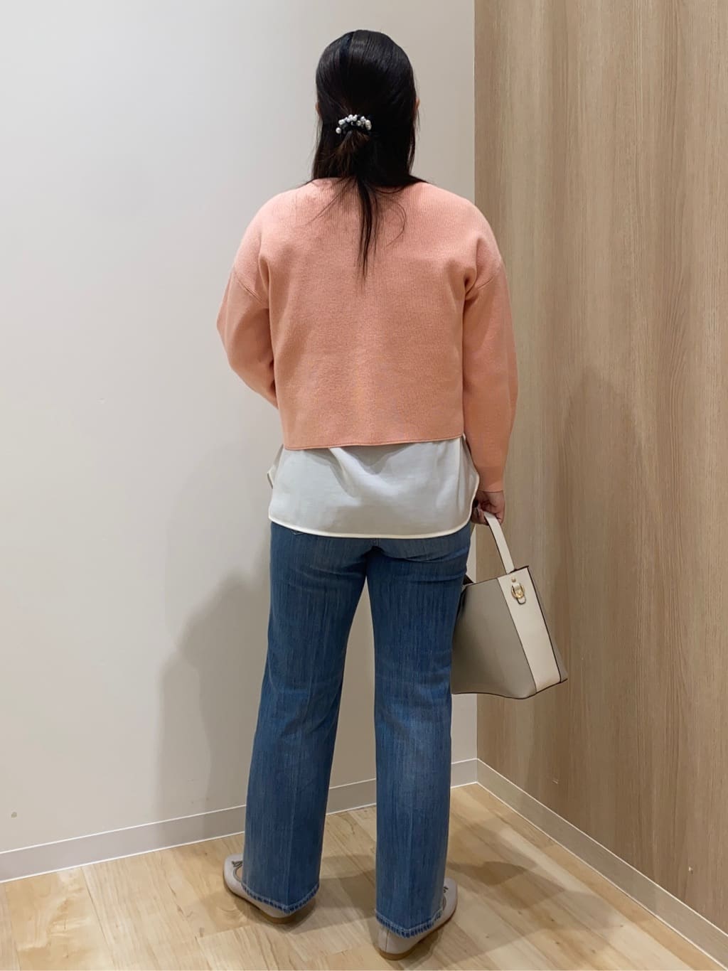 HANAさんの「grove｜毎日着たくなる、もちもち畦編みニット」を使ったコーディネート