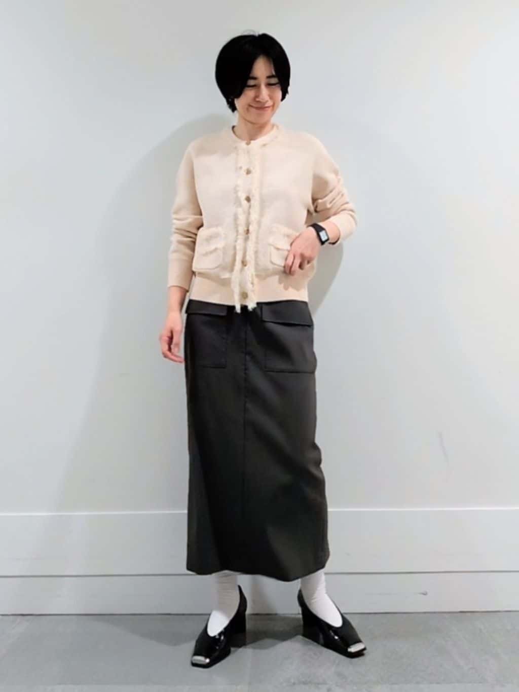 ミズタさんの「UNTITLED｜【洗える/ジャケット風】ツイードニットカーディガン」を使ったコーディネート