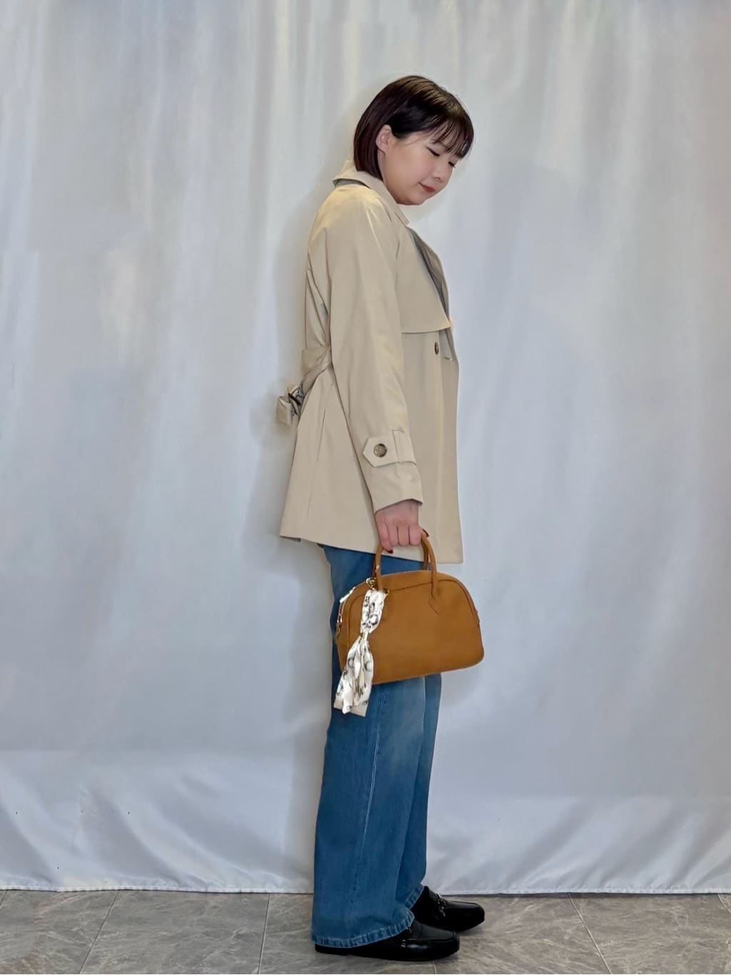 ネリさんの「SHOO･LA･RUE｜【絶妙なゆるピタ/洗濯機可】ちくちくしにくい リブハイネックやわらかニット」を使ったコーディネート