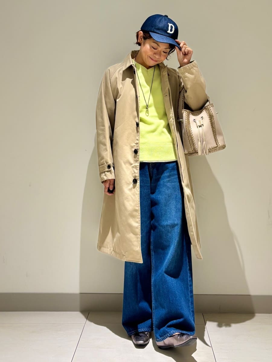 Haruさんの「Dessin｜【洗える】コットンVネックニット」を使ったコーディネート