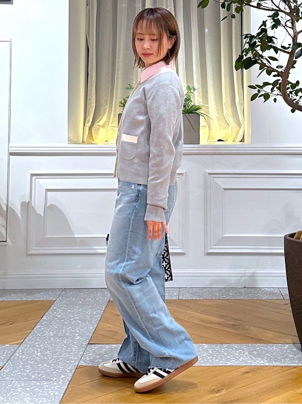 なべこさんの「DRESSTERIOR｜◆ウォッシャブル コットンカシミヤ コンビカーデ」を使ったコーディネート