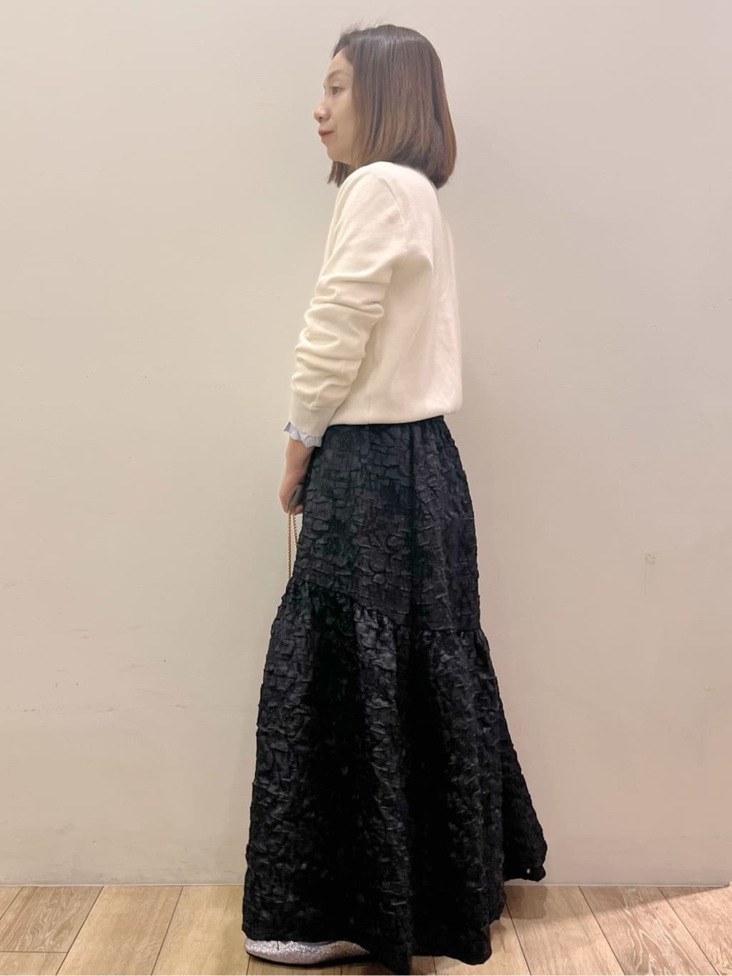 kcさんの「OPAQUE.CLIP｜襟フリルドッキングニット【洗濯機OK】」を使ったコーディネート