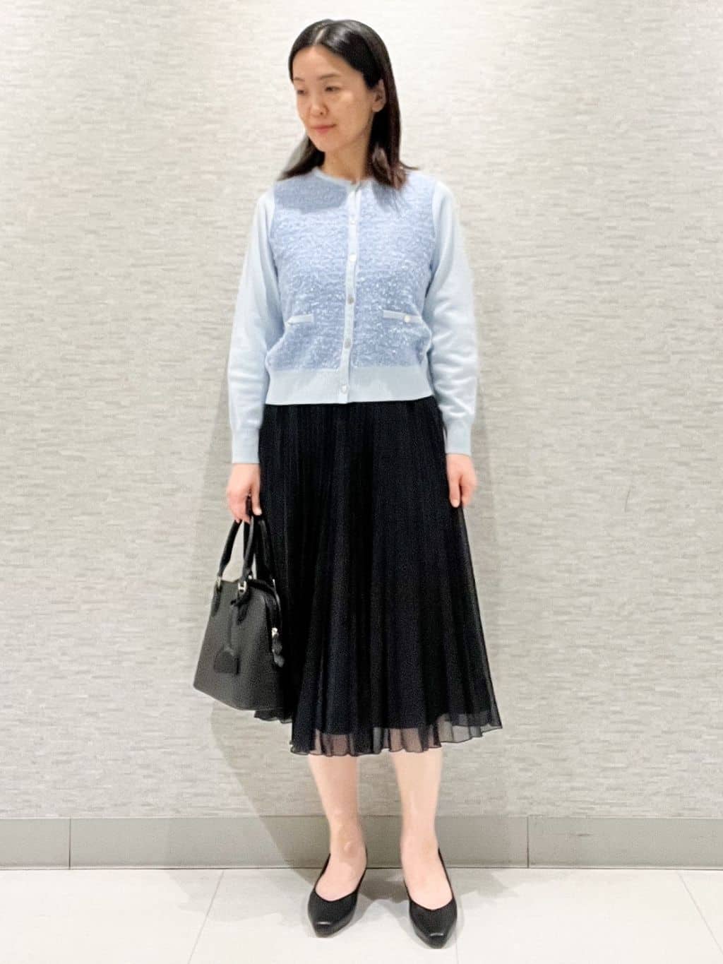 marikoさんの「Reflect｜【SS-4Lサイズ／衿が顔に当たらない◎】スタンドネックミドルコート」を使ったコーディネート
