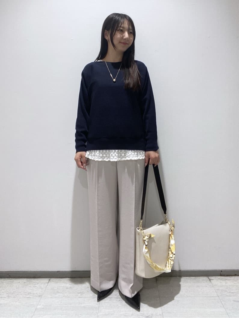 meiさんの「INDIVI｜【洗える／キレイ色】体型カバー無縫製ニット」を使ったコーディネート