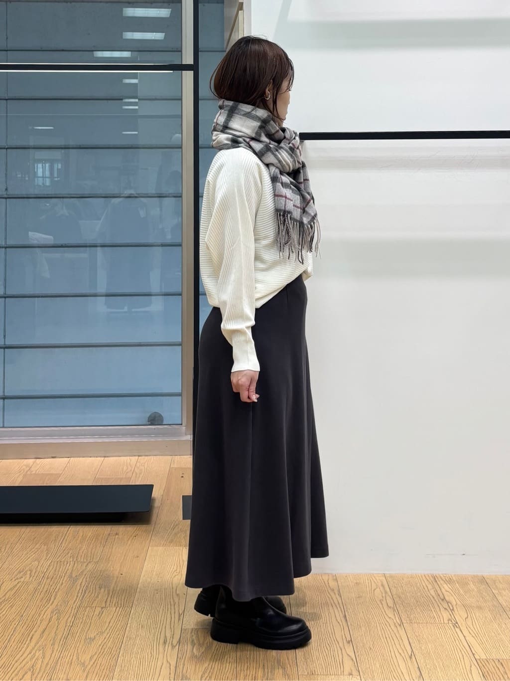 asamiさんの「INDIVI｜【洗える／体型カバー】美シルエットニット」を使ったコーディネート