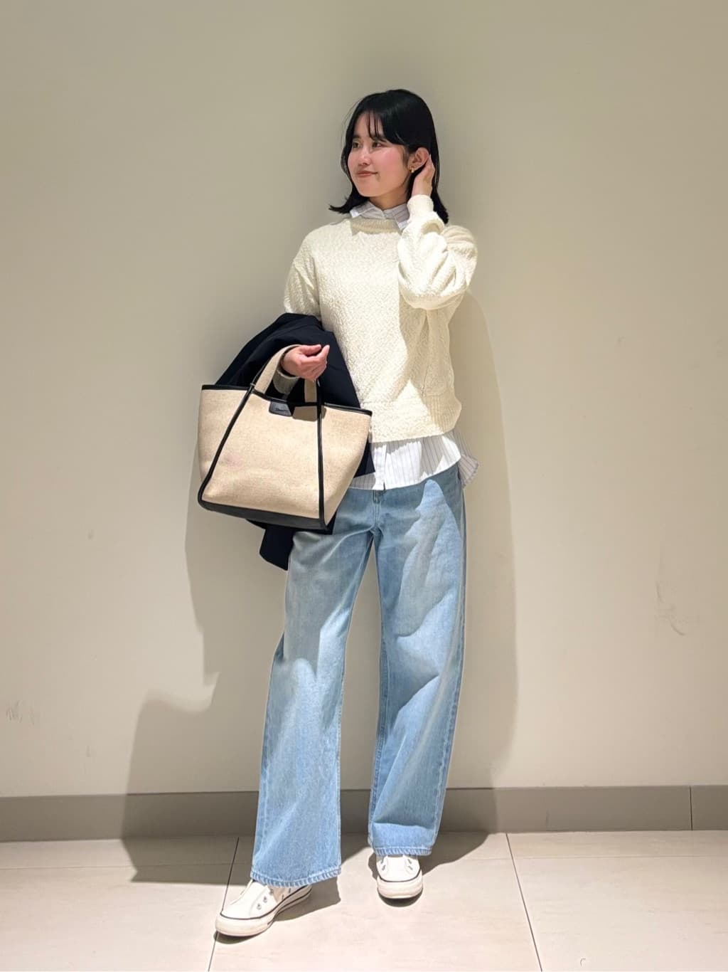 mayuさんの「Dessin｜【洗える】バックボタンオーバーシャツ」を使ったコーディネート