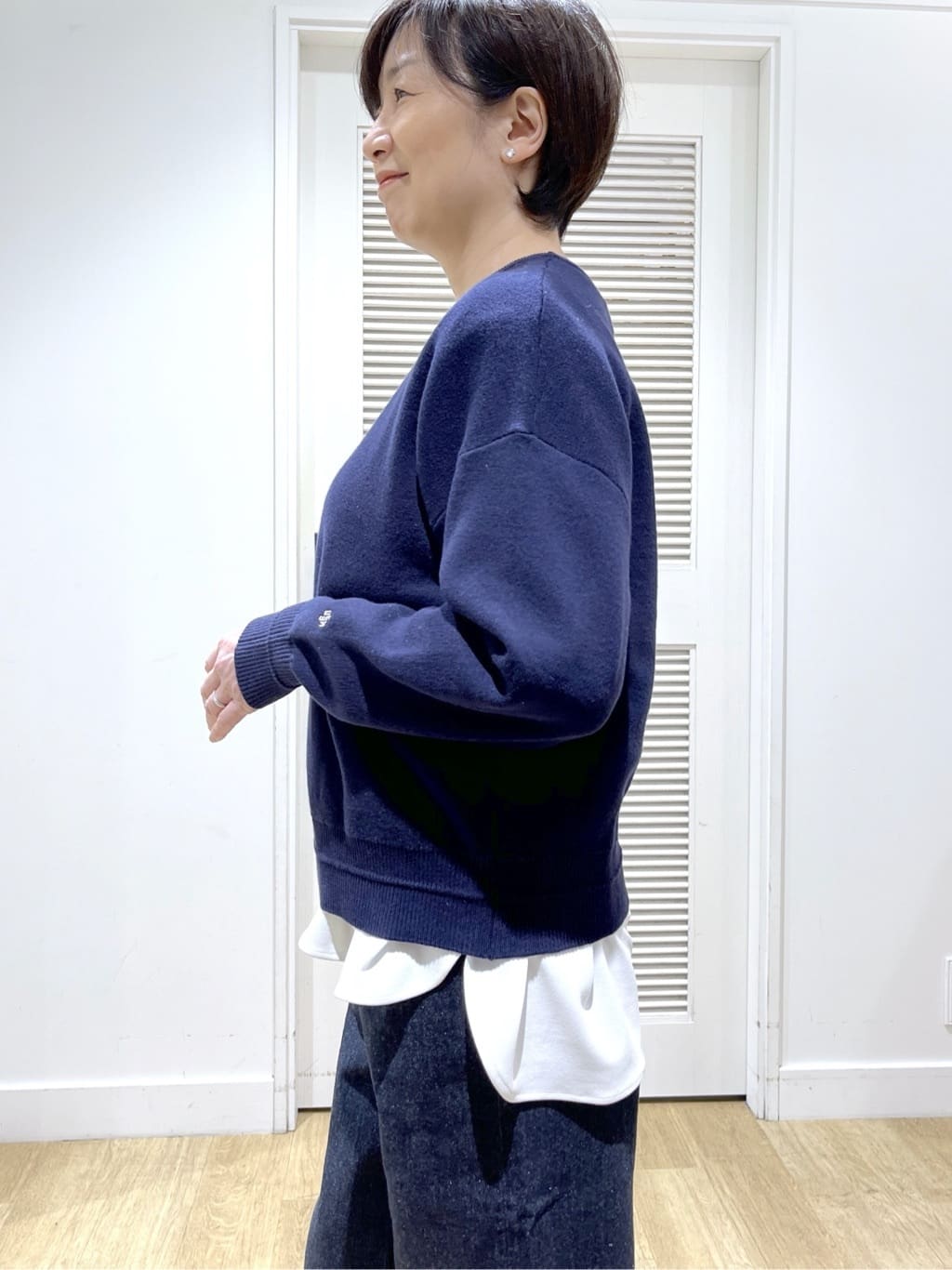Miyazakiさんの「Dessin｜【体型カバー/レイヤード/洗える】ジョーゼットプルオーバーブラウス」を使ったコーディネート