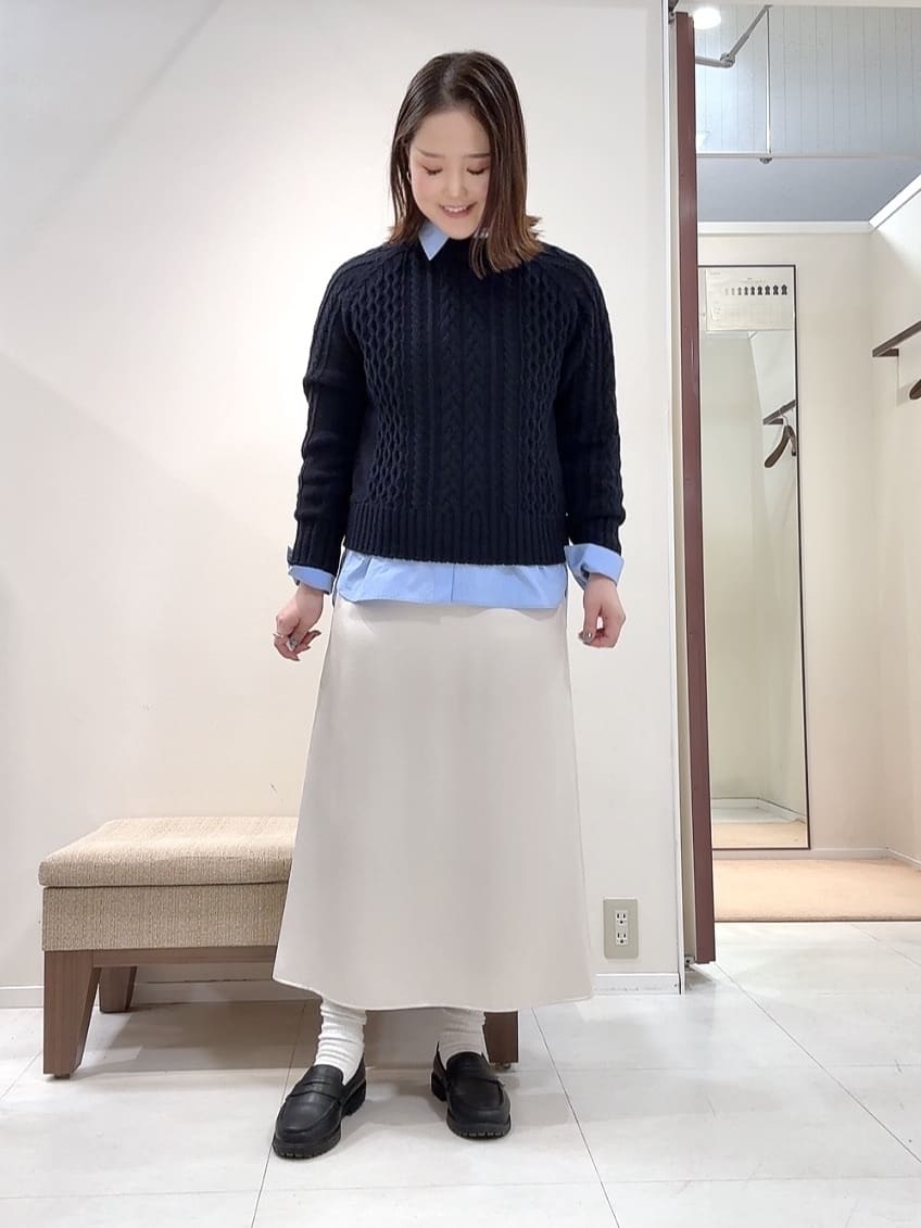 YUIさんの「UNTITLED｜【洗える】スポンディッシュ ケーブル柄ニット」を使ったコーディネート