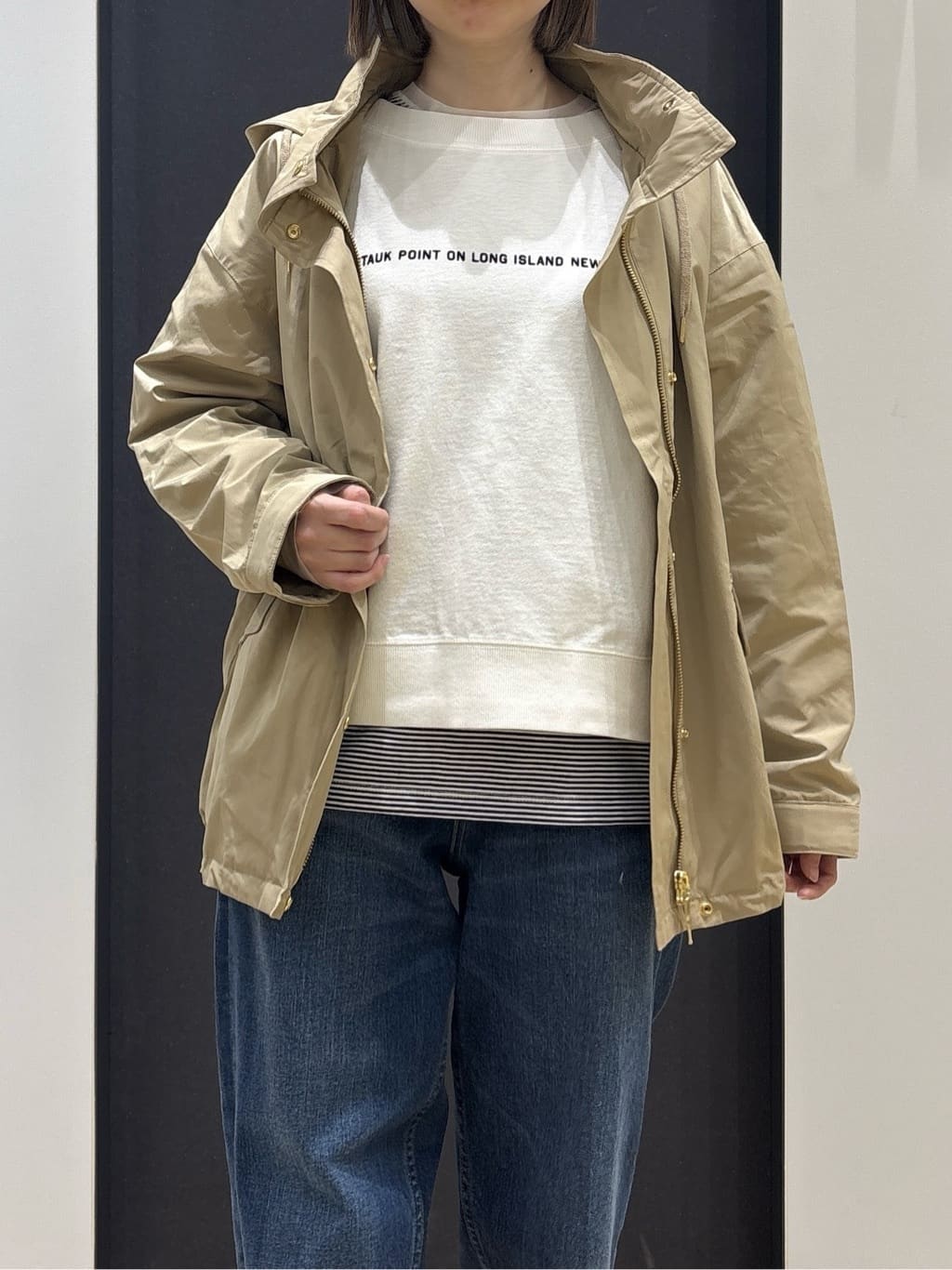 risaさんの「Dessin｜【撥水/2WAY】フーディーブルゾン」を使ったコーディネート