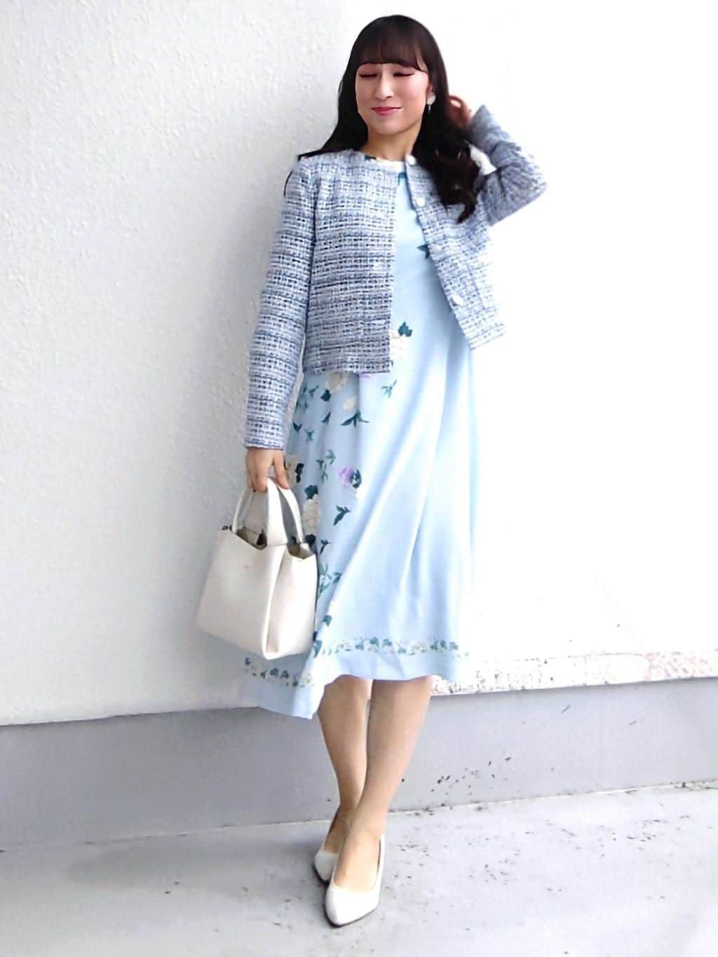 keinaさんの「SunaUna｜【ON/OFF着回し】カラーツイードジャケット」を使ったコーディネート