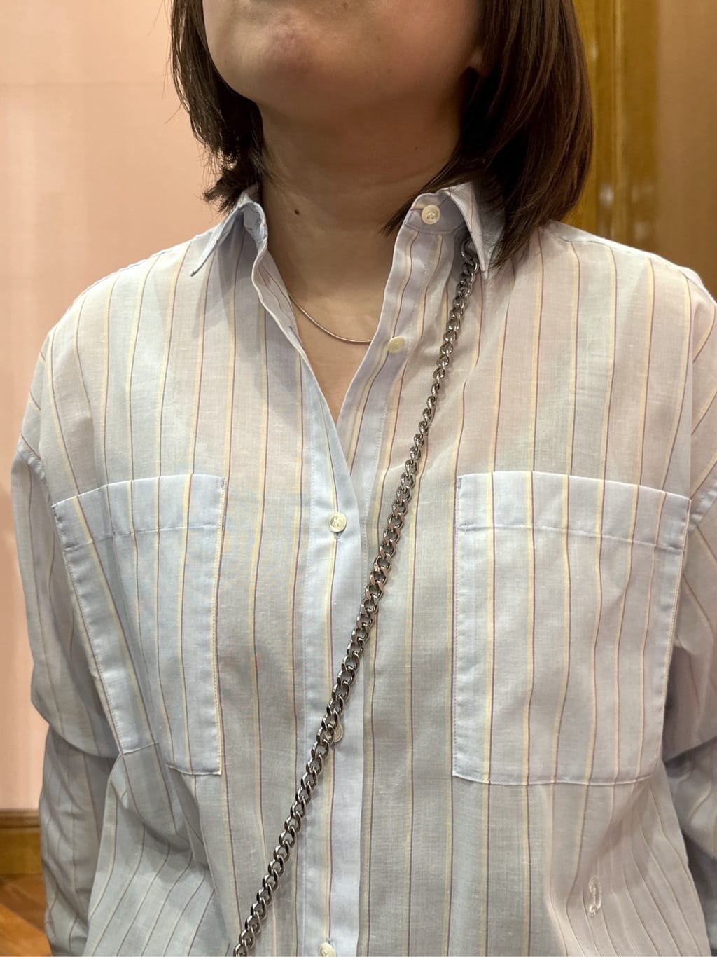komatsuさんの「DRESSTERIOR｜シアー ストライプシャツ」を使ったコーディネート