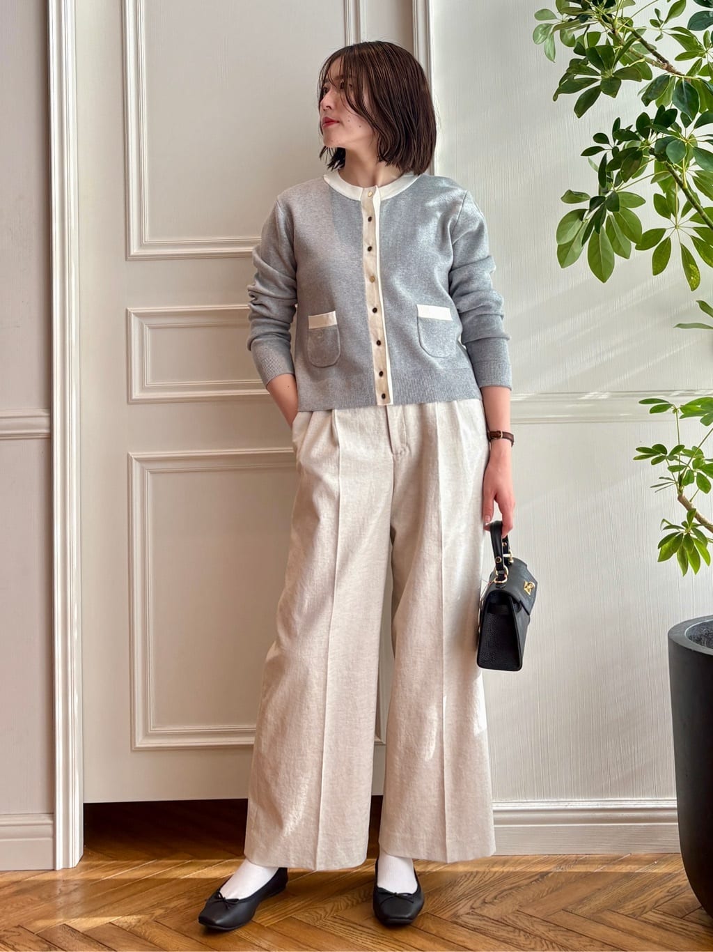 nakaoさんの「DRESSTERIOR｜◆ウォッシャブル コットンカシミヤ コンビカーデ」を使ったコーディネート