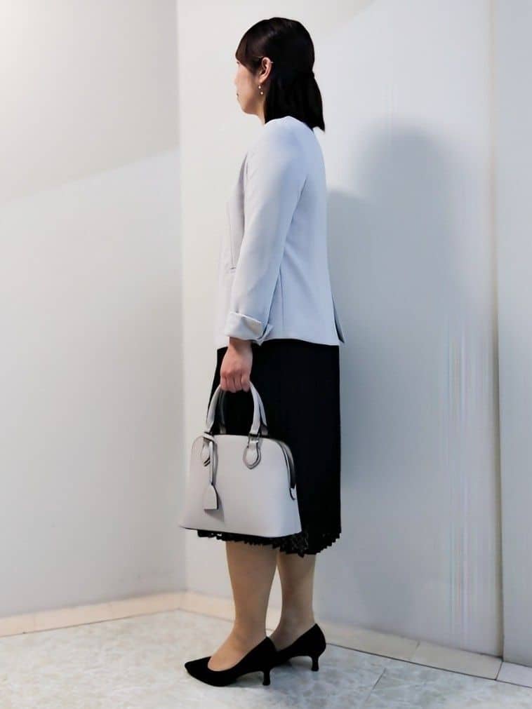 エリさんの「Reflect｜【SS-4Lサイズ／通勤／セットアップ可】ノーカラージャケット」を使ったコーディネート