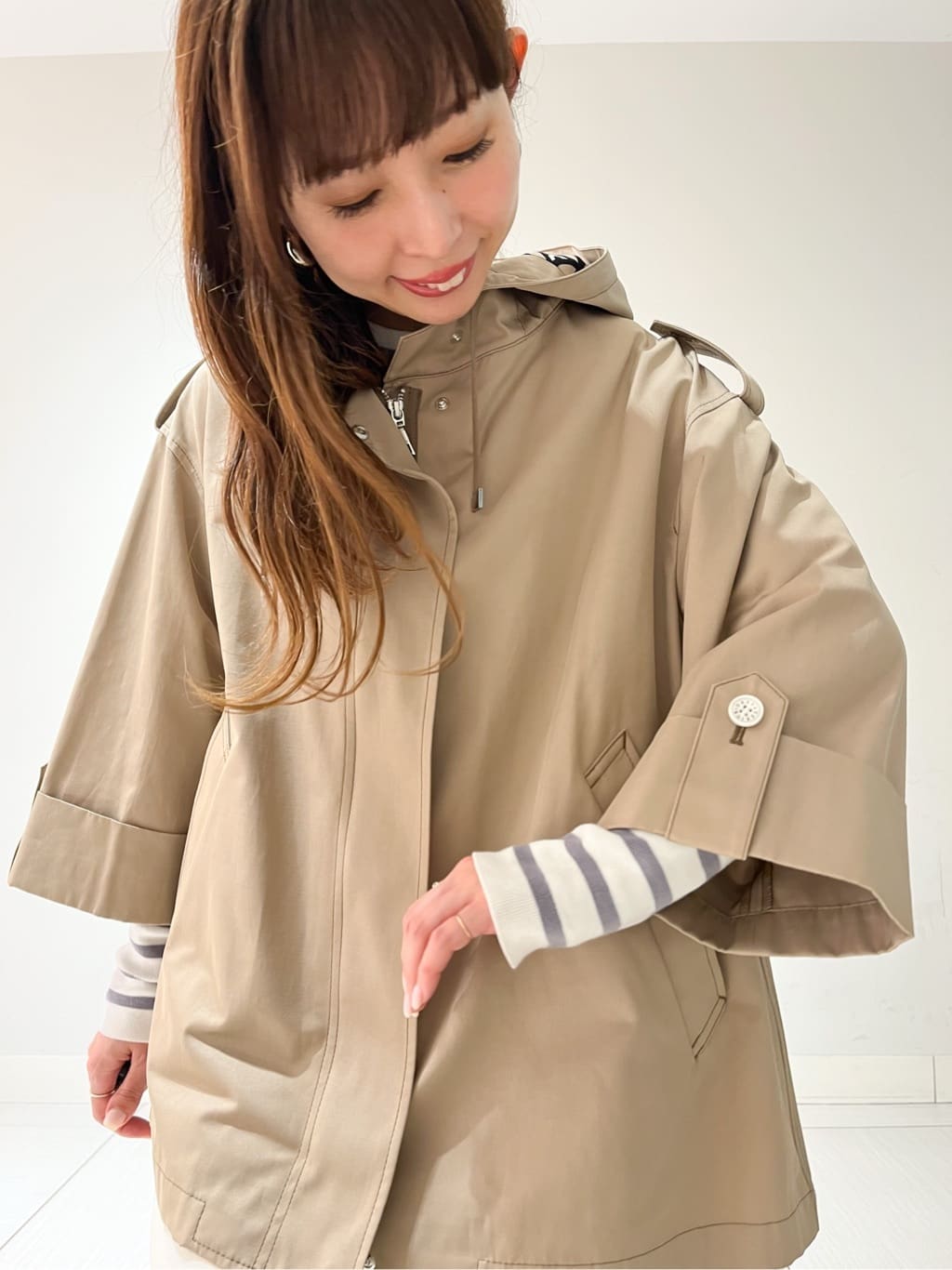 じゅんさんの「DRESSTERIOR｜【ウォッシャブル/撥水素材】Ａライン ショートモッズコート」を使ったコーディネート
