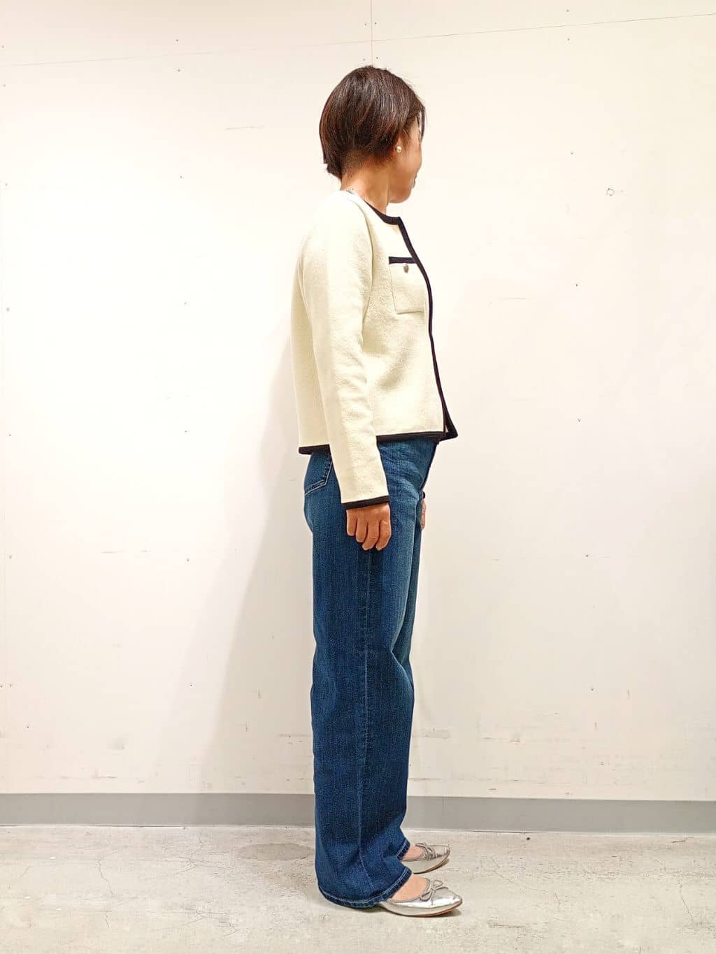 Kさんの「INDIVI｜【軽量】ブークレジャケット ニットカーディガン」を使ったコーディネート