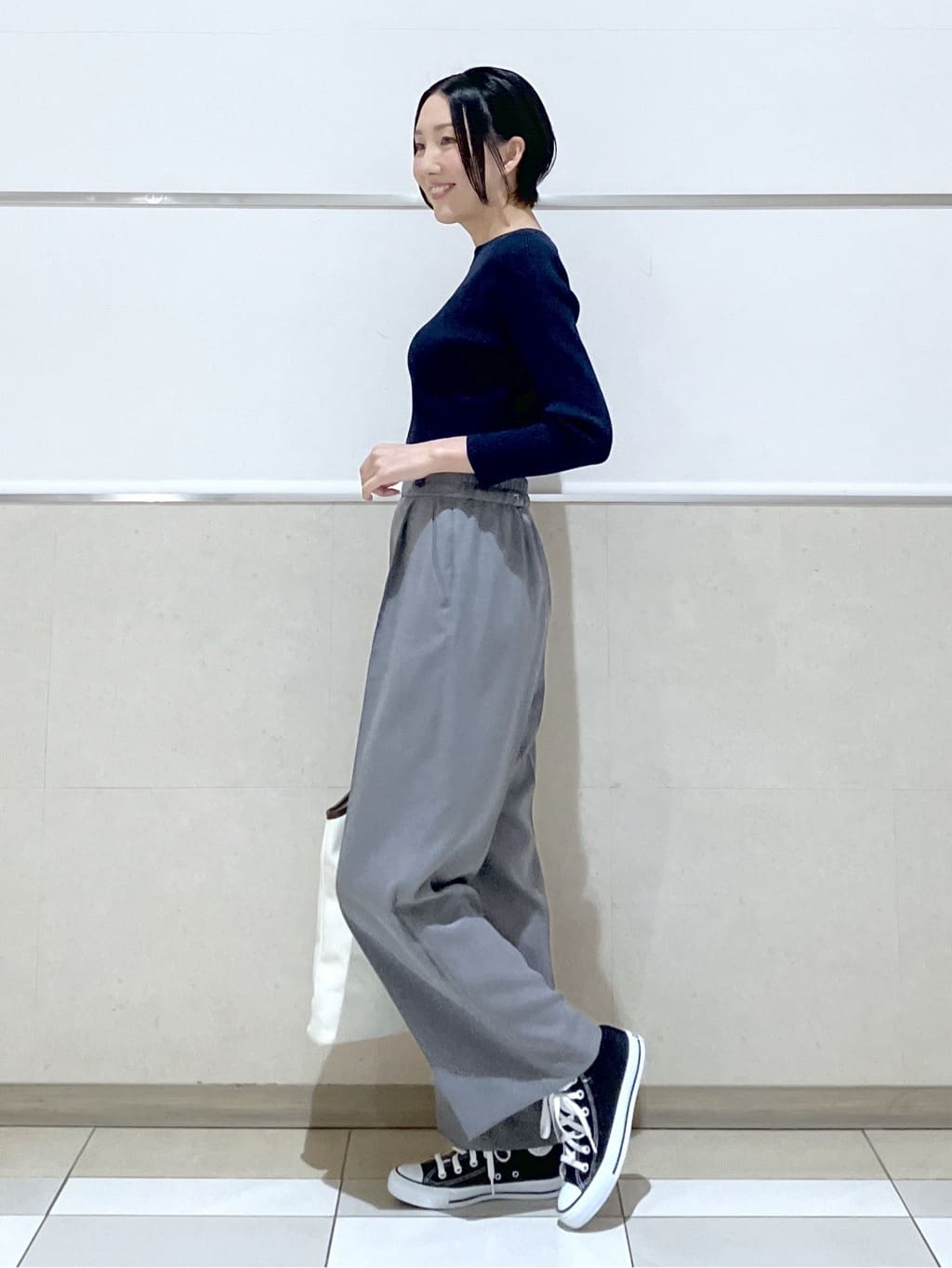 eriko さんの「Dessin｜【花粉ガード/撥水加工/洗える】クルーネックスプリングコート」を使ったコーディネート