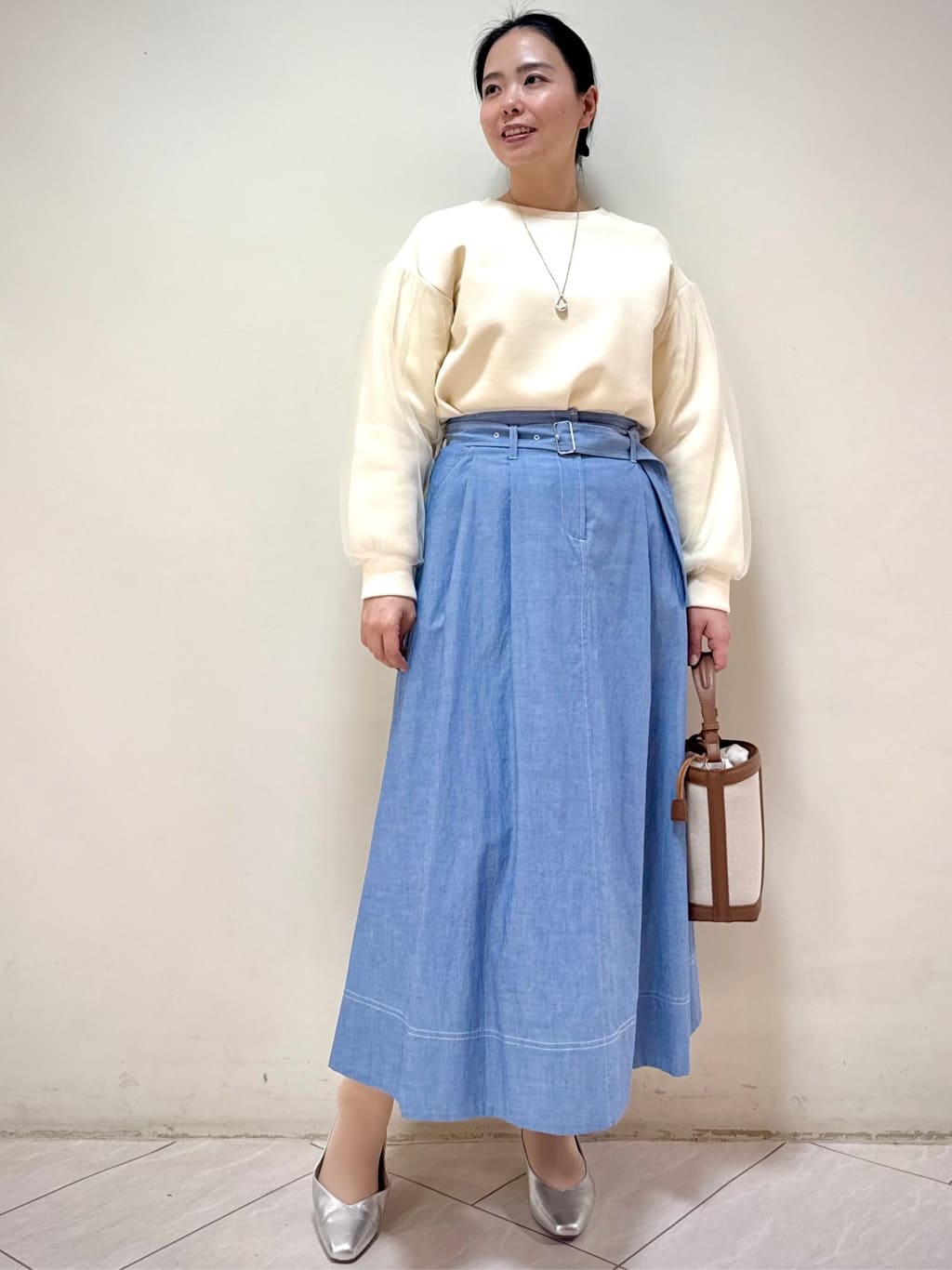 rincoさんの「Reflect｜チュールレイヤードスリーブプルオーバー」を使ったコーディネート