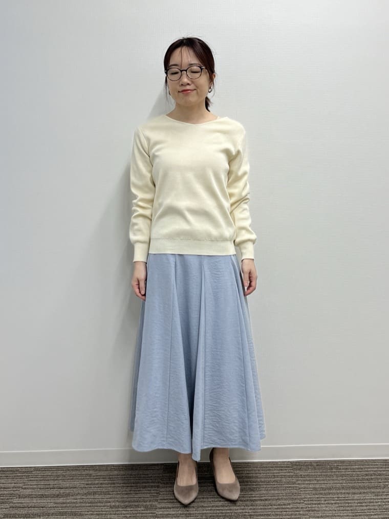 saoriさんの「【洗濯機OK】花粉防止Vネックニット」を使ったコーディネート