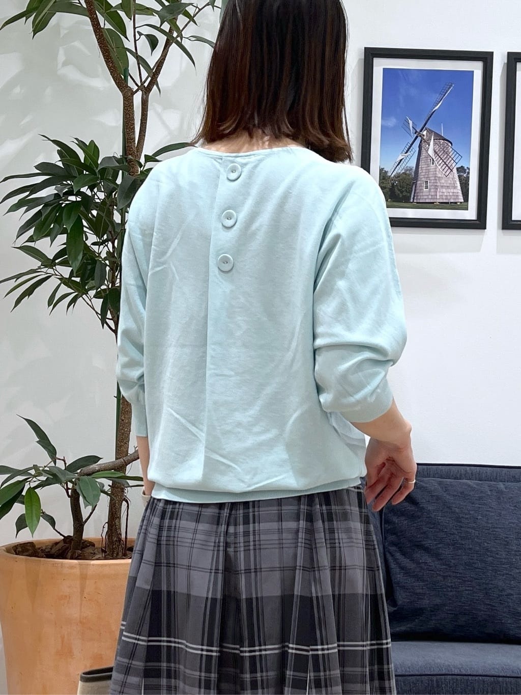 canaさんの「Dessin｜【洗える】後ろボタンニットプルオーバー七分袖」を使ったコーディネート