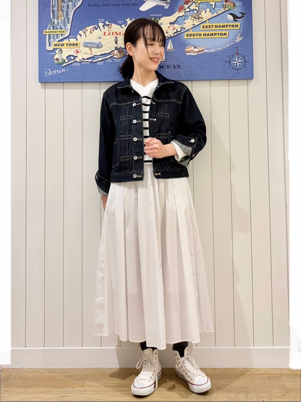 uwatokoさんの「Dessin｜【ユニセックス/2WAY】リバーシブルデニムジャケット」を使ったコーディネート