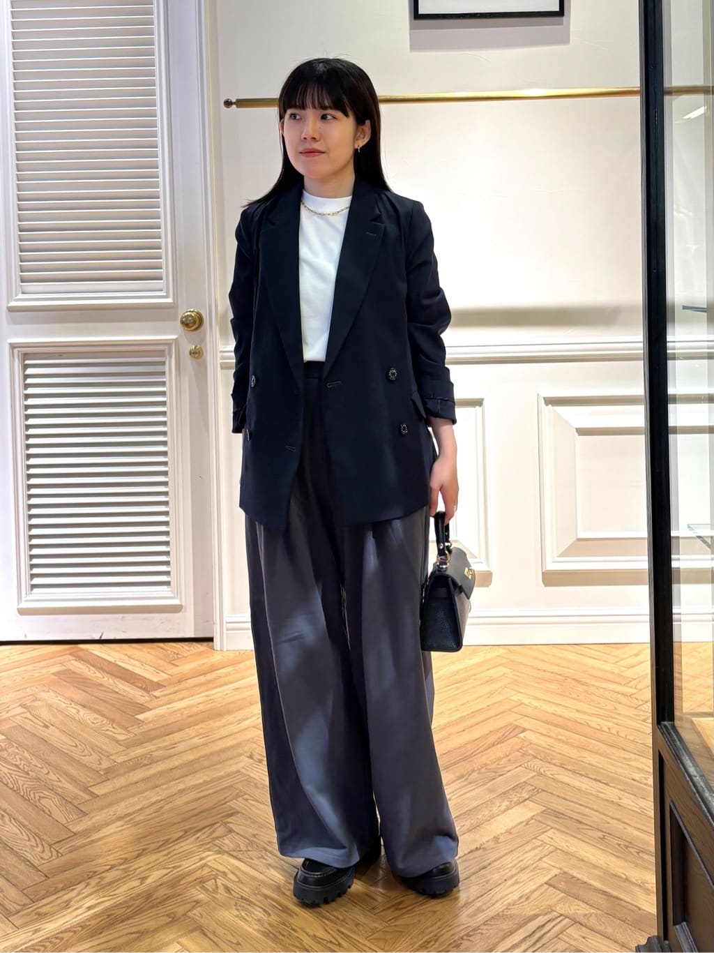 cocoさんの「DRESSTERIOR｜【セットアップ可/吸水速乾/ウォッシャブル】リネンブレンドオックスダブルジャケット」を使ったコーディネート