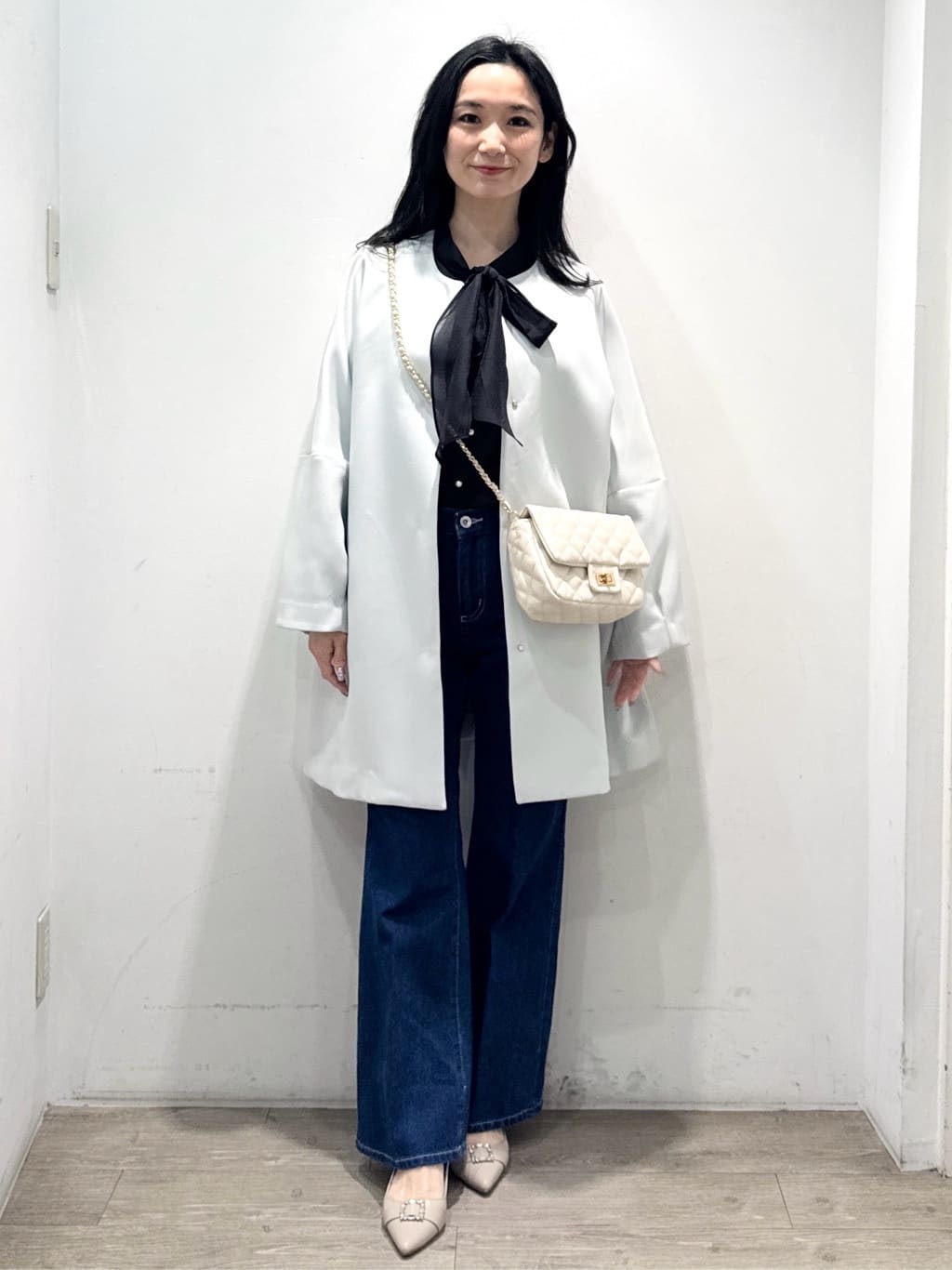 yuicciさんの「OPAQUE.CLIP｜フォルムスリーブミドルコート【洗濯機OK】」を使ったコーディネート