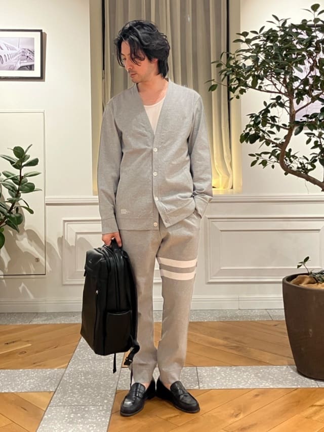junyaさんの「DRESSTERIOR｜【接触冷感／セットアップ可】ドライタッチ ハイカウントカットソー カーディガン」を使ったコーディネート