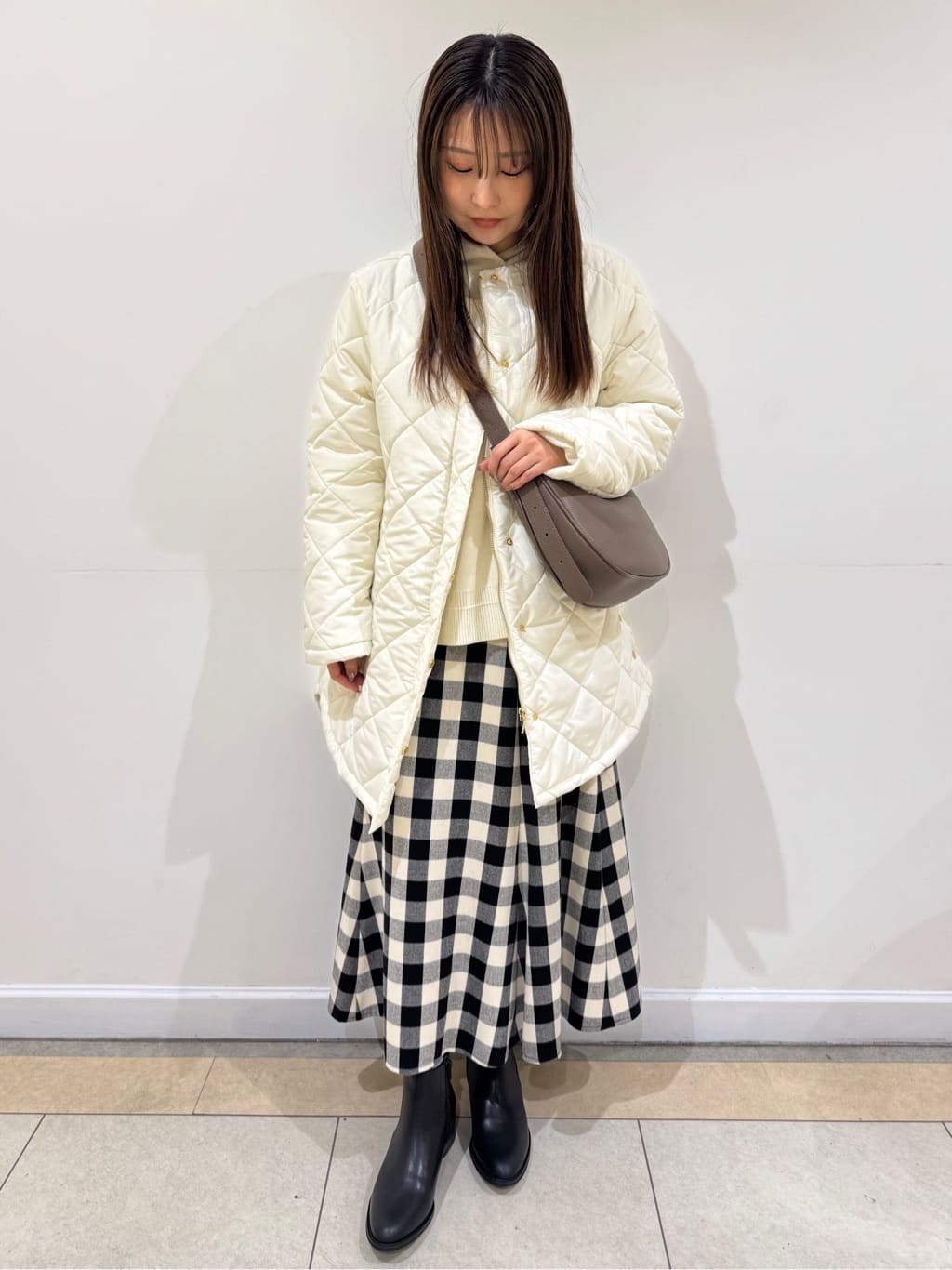 haruさんの「Dessin｜【2WAY/洗える】中綿キルトコート」を使ったコーディネート