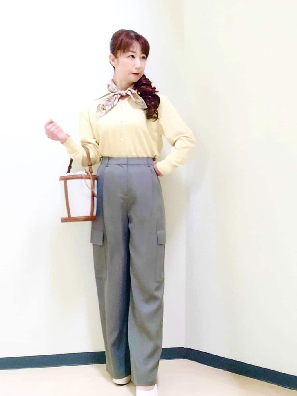 花さんの「Reflect｜ストレートワイドカーゴパンツ」を使ったコーディネート